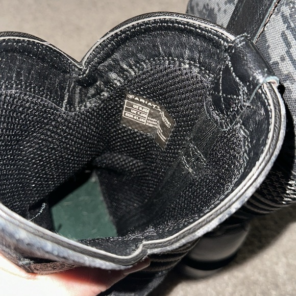 Ariat Black Camo Leather USA Cowboy Boots - Picture 3 of 4